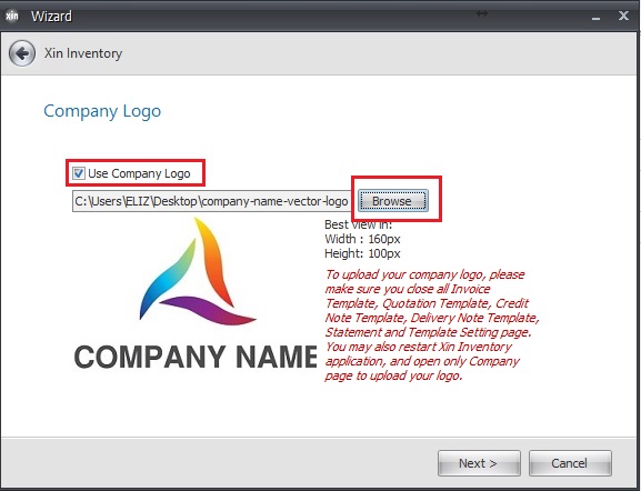 Add Company Logo