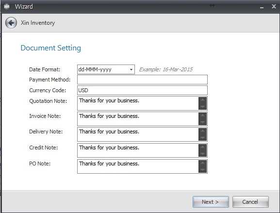 Default Document Setting