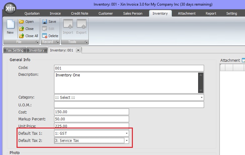 Default Double Taxation for Inventory