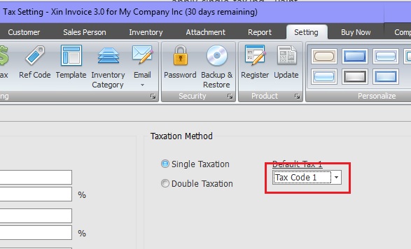 Apply single tax to an invoice