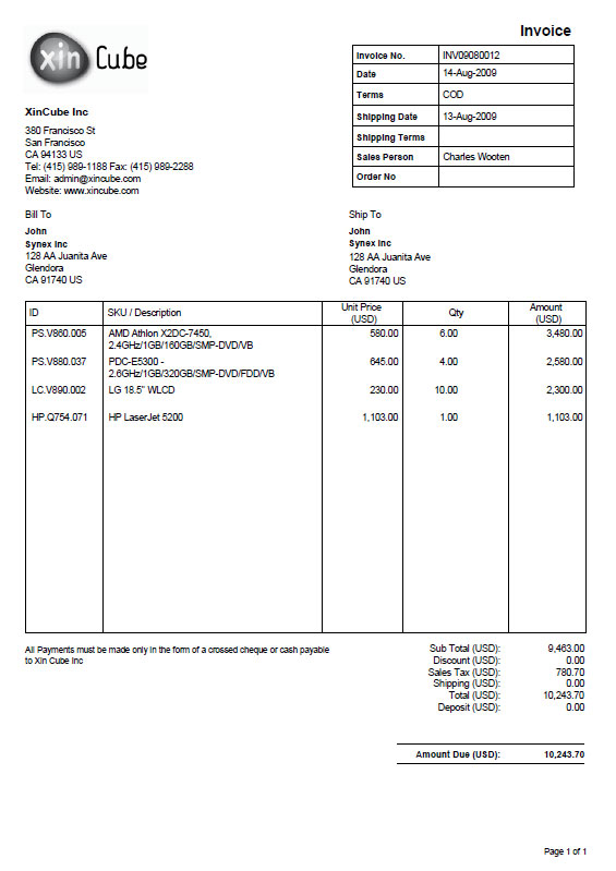 Moving Invoice Template Free Download Programs