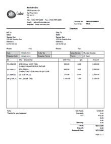 Xin Invoice Template