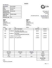 Xin Invoice Template