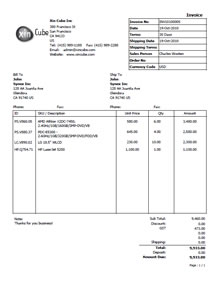 Xin Invoice Template