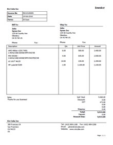 Xin Invoice Template